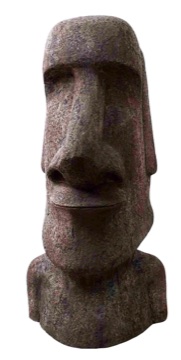 Source photo of a moai statue